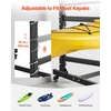 image:imageVEVOR Kayak Storage Rack for 3 Kayaks Holds 200 lbs Heavy Duty Adjustable Freestanding Stand with Lockable Wheels for Indoor Outdoor Garage Shed Dock Holder for Canoe SUP Surfboard amp PaddleboardStand3 KayaksBlack