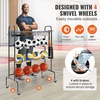 image:imageVEVOR Rolling Sports Ball Storage Cart Lockable Basketball Cage with Double Lids Sport Equipment Holder Organizer for Indoor Outdoor Steel Storage Rack for Garages Playgroup Gym and Schools4tiers rack
