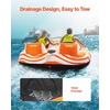 image:imageVEVOR Towable Tubes for Boating 2Rider Inflatable Boat Tubes and Towables 340 lbs Capacity Water Sport Tubes for Boat to Pull  with 2 Cockpits Full Nylon Cover Padded Grab Handles amp Safety Valve2Riders