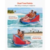 image:imageVEVOR Towable Tubes for Boating 2Rider Inflatable Boat Tubes and Towables 340 lbs Capacity Water Sport Tubes for Boat to Pull  with 2 Cockpits Full Nylon Cover Padded Grab Handles amp Safety Valve2Riders