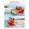 image:imageVEVOR Towable Tubes for Boating 2Rider Inflatable Boat Tubes and Towables 340 lbs Capacity Water Sport Tubes for Boat to Pull  with 2 Cockpits Full Nylon Cover Padded Grab Handles amp Safety Valve4Riders