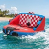 image:imageVEVOR Towable Tubes for Boating 2Rider Inflatable Boat Tubes and Towables 340 lbs Capacity Water Sport Tubes for Boat to Pull  with 2 Cockpits Full Nylon Cover Padded Grab Handles amp Safety Valve2Riders