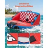 image:imageVEVOR Towable Tubes for Boating 2Rider Inflatable Boat Tubes and Towables 340 lbs Capacity Water Sport Tubes for Boat to Pull  with 2 Cockpits Full Nylon Cover Padded Grab Handles amp Safety Valve2Riders