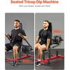 image:imageVEVORSeated Dip Machine Tricep Bicep Press Down Machine with Cable Bar Adjustable Seat and Backrest Exercise Equipment for Chest Training Upper Body Push Fitness Workout Hold up to 450LBSBlack  Red