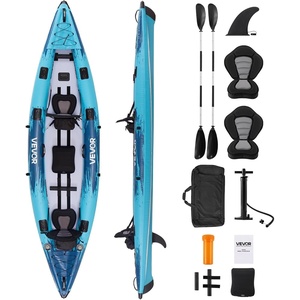image:imageVEVOR 2Person Inflatable Kayak 144 x 37  Extra Spacious for Family amp Dogs 700lb Capacity Sitin Kayak with Accessories Includes 2 Paddles Pump amp Carry Bag  Perfect for Fishing and Touring