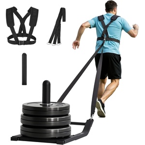 image:imageVEVOR Football Sleds and Chutes Weight Sled Football Training Pull Push Running Sled Fitness Workout Sled Push Gym Equipment Adjustable Height Handle Compatible 12 in Weight PlatesDragging