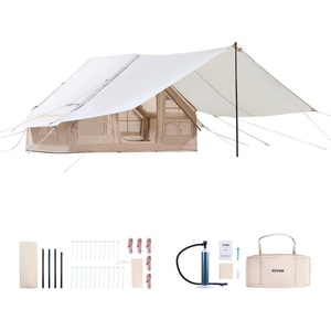 image:imageVEVOR Inflatable Tents for Camping Easy Setup Blow up Tent with Hand Pump 4 Season Glamping Tent with Stove Jack Doors amp Mesh Windows Storage Bag Included for Easy Taking35 Person With Canopy