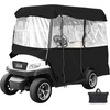 image:imageHappybuy Golf Cart Enclosure 4Person Golf Cart Cover 4Sided Fairway Deluxe 300D Waterproof Driving Enclosure with Transparent Windows Fit for EZGO Club Car Yamaha CartBK 787