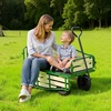 image:imageVEVOR 39 inch Pull Along Kids Wagon Red Rolling Utility Cart Wagons for Kids Cargo Wagon for Garden Beach Camping for Child PresentBlackgreen