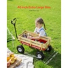 image:imageVEVOR 39 inch Pull Along Kids Wagon Red Rolling Utility Cart Wagons for Kids Cargo Wagon for Garden Beach Camping for Child PresentRed