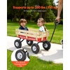 image:imageVEVOR 39 inch Pull Along Kids Wagon Red Rolling Utility Cart Wagons for Kids Cargo Wagon for Garden Beach Camping for Child PresentRed
