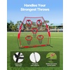 image:imageVEVOR 8 x 8 ft Football Trainer Throwing Net Training Throwing Target Practice Net with 6 Target Pockets Knotless Net Includes Straps and Portable Carry Case Improve QB Throwing AccuracyRed