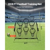 image:imageVEVOR 8 x 8 ft Football Trainer Throwing Net Training Throwing Target Practice Net with 6 Target Pockets Knotless Net Includes Straps and Portable Carry Case Improve QB Throwing AccuracyBlack