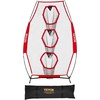 image:imageVEVOR 8 x 8 ft Football Trainer Throwing Net Training Throwing Target Practice Net with 6 Target Pockets Knotless Net Includes Straps and Portable Carry Case Improve QB Throwing AccuracyRed