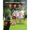 image:imageVEVOR 8 x 8 ft Football Trainer Throwing Net Training Throwing Target Practice Net with 6 Target Pockets Knotless Net Includes Straps and Portable Carry Case Improve QB Throwing AccuracyRed