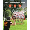 image:imageVEVOR 8 x 8 ft Football Trainer Throwing Net Training Throwing Target Practice Net with 6 Target Pockets Knotless Net Includes Straps and Portable Carry Case Improve QB Throwing AccuracyRed