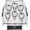 image:imageVEVOR 8 x 8 ft Football Trainer Throwing Net Training Throwing Target Practice Net with 6 Target Pockets Knotless Net Includes Straps and Portable Carry Case Improve QB Throwing AccuracyBlack