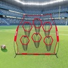 image:imageVEVOR 8 x 8 ft Football Trainer Throwing Net Training Throwing Target Practice Net with 6 Target Pockets Knotless Net Includes Straps and Portable Carry Case Improve QB Throwing AccuracyRed
