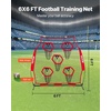 image:imageVEVOR 8 x 8 ft Football Trainer Throwing Net Training Throwing Target Practice Net with 6 Target Pockets Knotless Net Includes Straps and Portable Carry Case Improve QB Throwing AccuracyRed