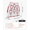 image:imageVEVOR 8 x 8 ft Football Trainer Throwing Net Training Throwing Target Practice Net with 6 Target Pockets Knotless Net Includes Straps and Portable Carry Case Improve QB Throwing AccuracyRed