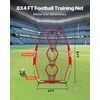 image:imageVEVOR 8 x 8 ft Football Trainer Throwing Net Training Throwing Target Practice Net with 6 Target Pockets Knotless Net Includes Straps and Portable Carry Case Improve QB Throwing AccuracyRed