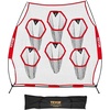 image:imageVEVOR 8 x 8 ft Football Trainer Throwing Net Training Throwing Target Practice Net with 6 Target Pockets Knotless Net Includes Straps and Portable Carry Case Improve QB Throwing AccuracyRed