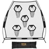 image:imageVEVOR 8 x 8 ft Football Trainer Throwing Net Training Throwing Target Practice Net with 6 Target Pockets Knotless Net Includes Straps and Portable Carry Case Improve QB Throwing AccuracyBlack