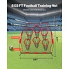 image:imageVEVOR 8 x 8 ft Football Trainer Throwing Net Training Throwing Target Practice Net with 6 Target Pockets Knotless Net Includes Straps and Portable Carry Case Improve QB Throwing AccuracyRed
