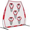image:imageVEVOR 8 x 8 ft Football Trainer Throwing Net Training Throwing Target Practice Net with 6 Target Pockets Knotless Net Includes Straps and Portable Carry Case Improve QB Throwing AccuracyRed