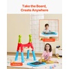 image:imageVEVOR Art Easel for Kids 2in1 Wooden DoubleSided Kids Art Easel with Magnetic Whiteboard amp Chalkboard Adjustable Standing Rotatable Foldable Drawing Board with Painting Accessories for Boy Girl2in1 Plastic