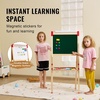 image:imageVEVOR Art Easel for Kids 2in1 Wooden DoubleSided Kids Art Easel with Magnetic Whiteboard amp Chalkboard Adjustable Standing Rotatable Foldable Drawing Board with Painting Accessories for Boy Girl3in1 Wooden