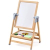image:imageVEVOR Art Easel for Kids 2in1 Wooden DoubleSided Kids Art Easel with Magnetic Whiteboard amp Chalkboard Adjustable Standing Rotatable Foldable Drawing Board with Painting Accessories for Boy Girl2in1 Wooden