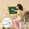 image:imageVEVOR Art Easel for Kids 2in1 Wooden DoubleSided Kids Art Easel with Magnetic Whiteboard amp Chalkboard Adjustable Standing Rotatable Foldable Drawing Board with Painting Accessories for Boy GirlAccessory Set for Desktop