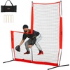 image:imageVEVOR Batting Screen  Baseball amp Softball Protector with Carry Bag amp Ground Stakes Pitching Net for Pitchers Protection7x7 ft