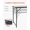 image:imageVEVOR Camping Kitchen Station 3 Adjustable Height Folding Outdoor Camp Cooking Table with Storage Organizer Quick Setup for Patio BBQ Picnic Glamping TravelingBlack