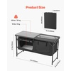 image:imageVEVOR Camping Kitchen Station 3 Adjustable Height Folding Outdoor Camp Cooking Table with Storage Organizer Quick Setup for Patio BBQ Picnic Glamping TravelingBlack