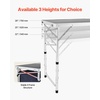 image:imageVEVOR Camping Kitchen Station 3 Adjustable Height Folding Outdoor Camp Cooking Table with Storage Organizer Quick Setup for Patio BBQ Picnic Glamping TravelingBlackblue