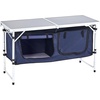 image:imageVEVOR Camping Kitchen Station 3 Adjustable Height Folding Outdoor Camp Cooking Table with Storage Organizer Quick Setup for Patio BBQ Picnic Glamping TravelingBlackblue