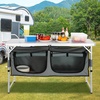 image:imageVEVOR Camping Kitchen Station 3 Adjustable Height Folding Outdoor Camp Cooking Table with Storage Organizer Quick Setup for Patio BBQ Picnic Glamping TravelingGrey