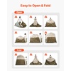 image:imageVEVOR Camping Shower Tent 2Room Portable Privacy Tent Changing Room with Shower Bag Ground Stakes Ropes Carry Bag and Support Poles 150D Oxford Fabric with Silver Coating for Camping FishingKhaki