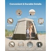 image:imageVEVOR Camping Shower Tent 2Room Portable Privacy Tent Changing Room with Shower Bag Ground Stakes Ropes Carry Bag and Support Poles 150D Oxford Fabric with Silver Coating for Camping FishingKhaki