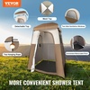image:imageVEVOR Camping Shower Tent 2Room Portable Privacy Tent Changing Room with Shower Bag Ground Stakes Ropes Carry Bag and Support Poles 150D Oxford Fabric with Silver Coating for Camping FishingKhaki