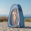 image:imageVEVOR Camping Shower Tent 2Room Portable Privacy Tent Changing Room with Shower Bag Ground Stakes Ropes Carry Bag and Support Poles 150D Oxford Fabric with Silver Coating for Camping FishingBlue
