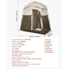 image:imageVEVOR Camping Shower Tent 2Room Portable Privacy Tent Changing Room with Shower Bag Ground Stakes Ropes Carry Bag and Support Poles 150D Oxford Fabric with Silver Coating for Camping FishingKhaki