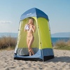 image:imageVEVOR Camping Shower Tent 2Room Portable Privacy Tent Changing Room with Shower Bag Ground Stakes Ropes Carry Bag and Support Poles 150D Oxford Fabric with Silver Coating for Camping FishingGreen  Blue