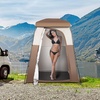 image:imageVEVOR Camping Shower Tent 2Room Portable Privacy Tent Changing Room with Shower Bag Ground Stakes Ropes Carry Bag and Support Poles 150D Oxford Fabric with Silver Coating for Camping FishingKhaki