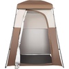 image:imageVEVOR Camping Shower Tent 2Room Portable Privacy Tent Changing Room with Shower Bag Ground Stakes Ropes Carry Bag and Support Poles 150D Oxford Fabric with Silver Coating for Camping FishingKhaki