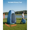 image:imageVEVOR Camping Shower Tent 2Room Portable Privacy Tent Changing Room with Shower Bag Ground Stakes Ropes Carry Bag and Support Poles 150D Oxford Fabric with Silver Coating for Camping FishingBlue
