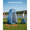 image:imageVEVOR Camping Shower Tent 2Room Portable Privacy Tent Changing Room with Shower Bag Ground Stakes Ropes Carry Bag and Support Poles 150D Oxford Fabric with Silver Coating for Camping FishingBlue