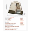 image:imageVEVOR Camping Shower Tent 2Room Portable Privacy Tent Changing Room with Shower Bag Ground Stakes Ropes Carry Bag and Support Poles 150D Oxford Fabric with Silver Coating for Camping FishingKhaki